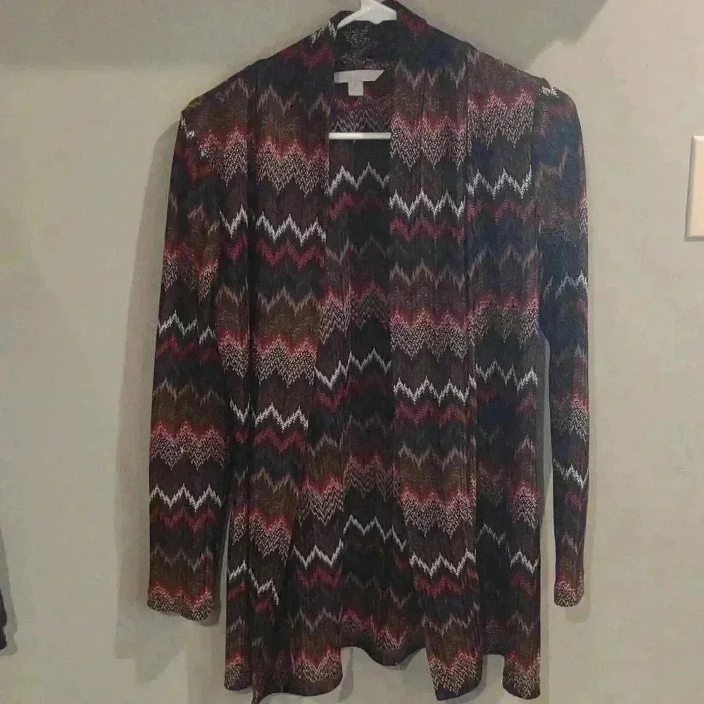 Laura Ashley Women's ‎ medium autumn colors long sleeve cardigan